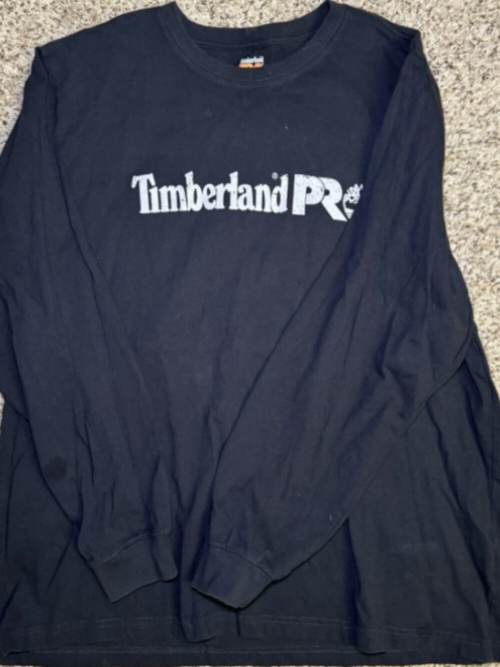 Timberland Pro Men's Long Sleeve Black T Shirt Original Fit Size X-Large